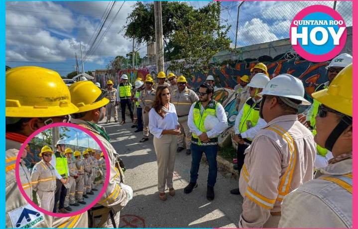 Mara Lezama supervisa los trabajos de la CFE en Cancún
