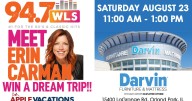 Rock the savings with WLS' Erin Carman at Darvin’s Labor Day Bash!