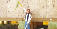 These mysterious poles along Elysian Fields Avenue mark the floodwater’s height after Katrina