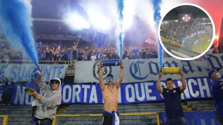 "Pónganse en nuestros zapatos": Hinchas de Millonarios lanzaron sus tenis al campo de juego como protesta