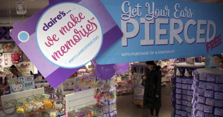 Claire's, known for piercing millions of teens' ears, files for Chapter 11, 2nd time since 2018