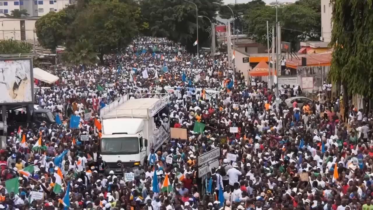 Thousands protest in Abidjan against Ouattara’s fourth term bid, call for fair elections