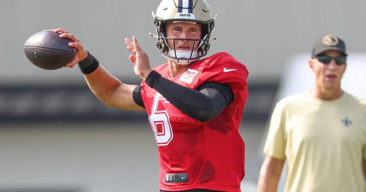 Tyler Shough took most of the Saints starter reps during their 1st practice in California