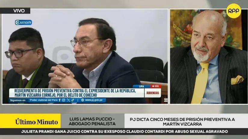 Lamas Puccio: Elementos de convicción para prisión preventiva a Vizcarra "tendrán un peso significativo" en eventual sentencia