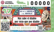 Lotería Nacional conmemora Día de la Abuela y el Abuelo con billete alusivo