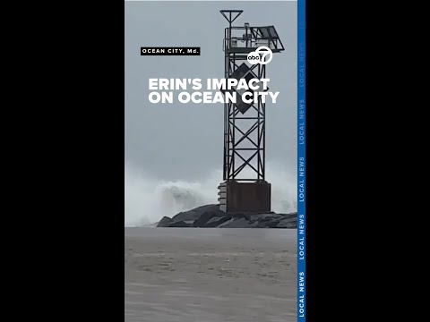 Hurricane Erin's early impacts on Ocean City, Maryland beaches