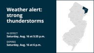 Pea-sized hail forecast with thunderstorms in Bergen County Saturday – wind gusts reaching 40 mph