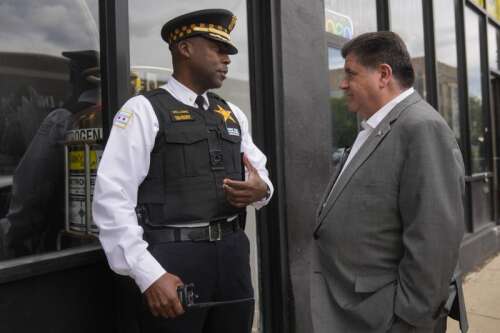 ‘We’ve been fighting crime,’ Pritzker tells AP during tour of city to counter Trump’s crime claims