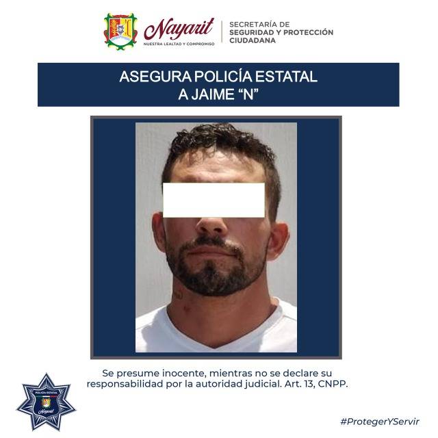 EN EL MUNICIPIO DE BAHÍA DE BANDERAS FUE APREHENDIDO JAIME
