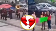 ¡Hasta con banda!; mujer celebra su divorcio afuera de un juzgado
