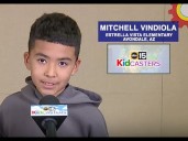 Kidcaster Mitchell gives your Monday morning forecast from Estrella Vista Elementary School
