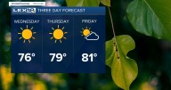 A sunny and comfortable Wednesday