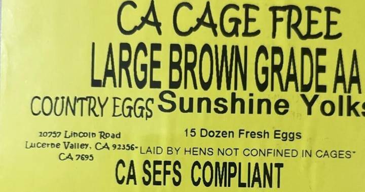 Brown-shelled eggs from California producer recalled for salmonella risk