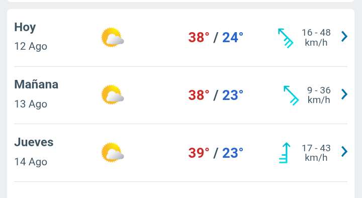 Día con nubes y claros temperatura hasta 38°C en Juárez