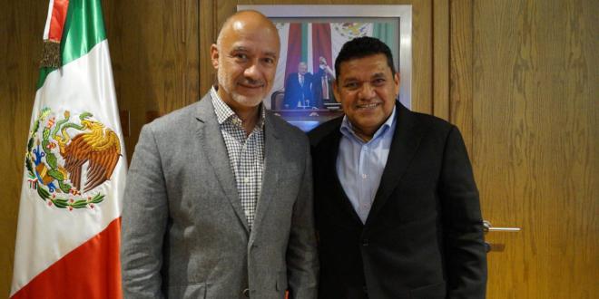 Se reúne Javier May Rodríguez con titular de la SICT, Jesús Esteva Medina