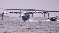 Winged ferry that glides like a pelican tested for coastal trips
