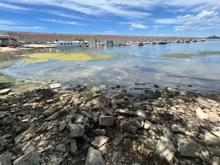 Boat sinks at Cherry Creek State Park marina