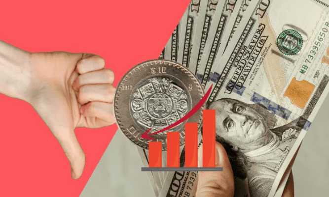 Peso mexicano hacia atrás frente al dólar al arranque del lunes 11 de agosto