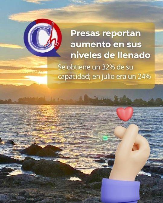 Presas reportan aumento de almacenamiento