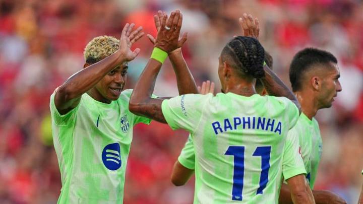 Lamine inaugura la temporada a lo grande ante un Mallorca indignado con el árbitro