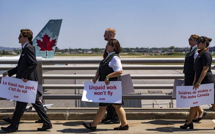 Air Canada flight attendants’ union serves 72