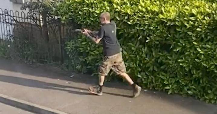 Man stabbed neighbour then ‘grinned’ at police officer before he shot him with crossbow