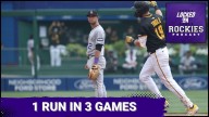 The Colorado Rockies score one run in 27 innings