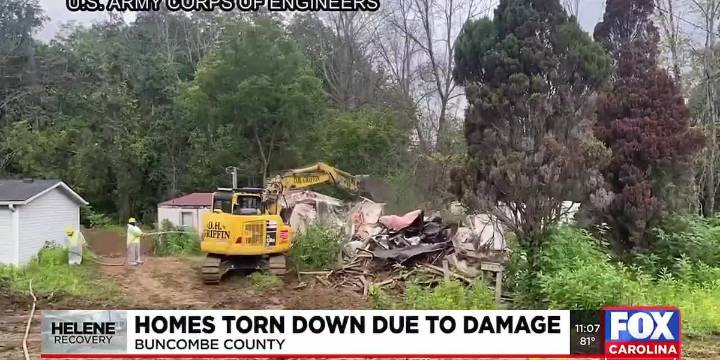 Homes torn down in Buncombe Co. due to damage