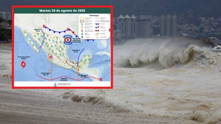 SMN alerta por fuerte oleaje en 7 estados este martes 26 de agosto de 2025