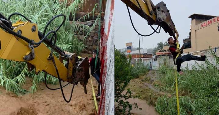Rescatan a hombre de arroyo en Nogales