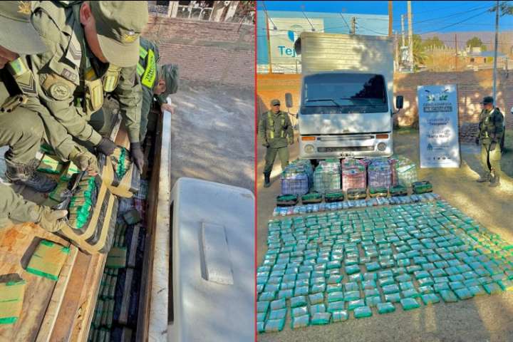 Acondicionó el techo y acoplado de un camión para ocultar hojas de coca