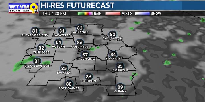 Clouds rolling in, showers mostly hold off for now