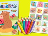 Tranquilos, tiernos y adorables: los capibaras llegan al mundo de los más chicos en un libro para colorear