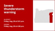 Thunderstorms with quarter-sized hail in Baker and Malheur counties Friday