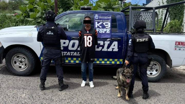 Oficial canino “Oxy” localiza más de 130 dosis de droga y detiene a un hombre en colonia Linda Vista