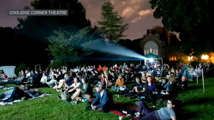 Coolidge Corner Theatre screening 2 movies at Cambridge cemetery