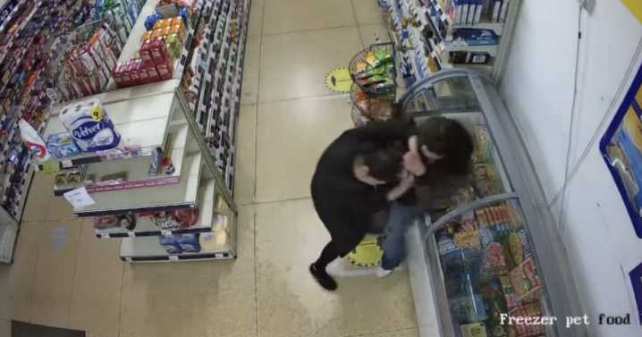 Brutal CCTV shows violent thief rip shopkeeper’s hair from scalp in robbery