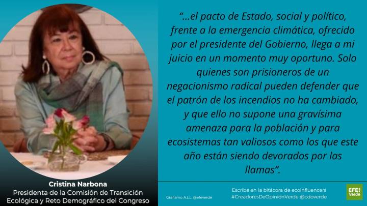 Narbona: Solo quienes son prisioneros de un negacionismo radical pueden defender que el patrón de los incendios no ha cambiado