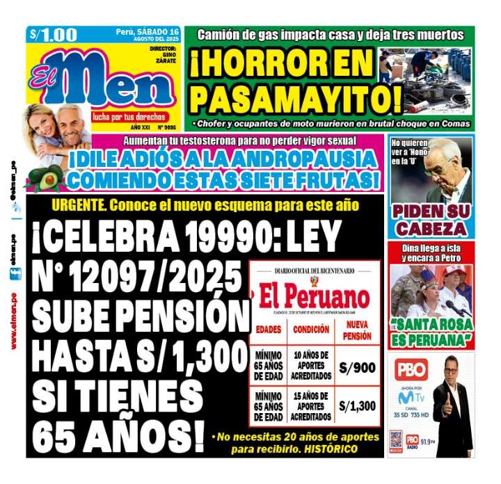 Portada Diario El Men (16/08/2025)