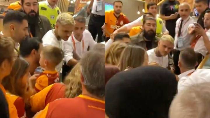 El video de Mauro Icardi pegándole un cabezazo a un hincha del Galatasaray