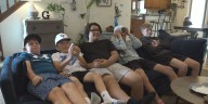 Friends celebrate Maxen Snoozy’s pitching performance in Little League World series