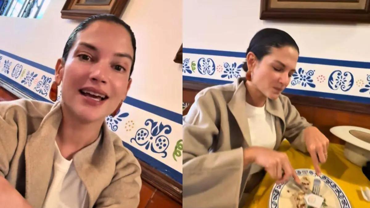 Natalia Jiménez visita Puebla y presume los chiles en nogada