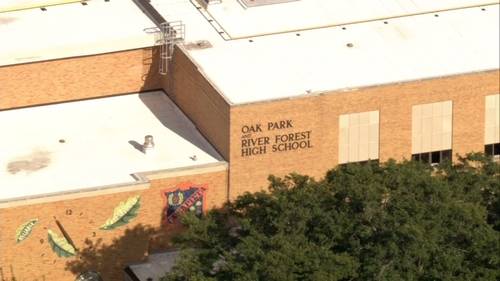 Most exterior Oak Park River Forest High School bathroom doors removed