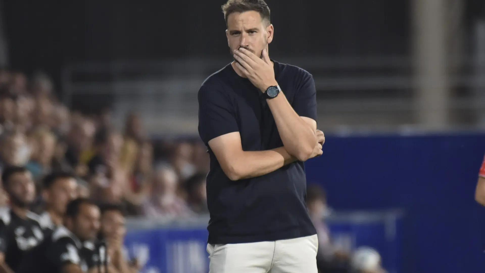 Sergi Guilló, técnico de la SD Huesca: "Nos vamos con rabia porque merecimos la victoria"