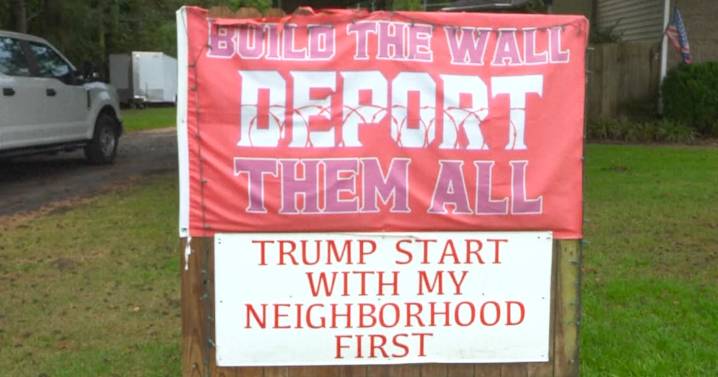 North Carolina man posts sign urging Trump to deport his neighbors