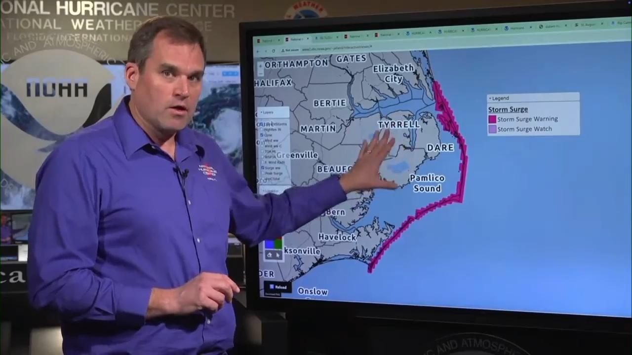 National Hurricane Center's latest update on Hurricane Erin