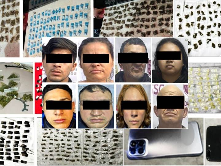 Detienen a 8 personas con casi mil dosis de drogas en Azcapotzalco
