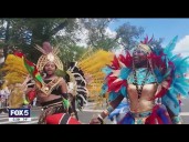 Colorful costumes for West Indian American Day Parade