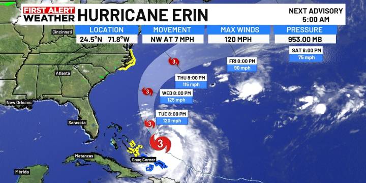 Hurricane Erin 2 AM Update Tuesday