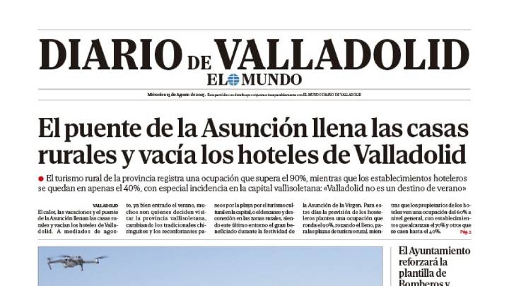 Portada de Diario de Valladolid del 13 de agosto de 2025